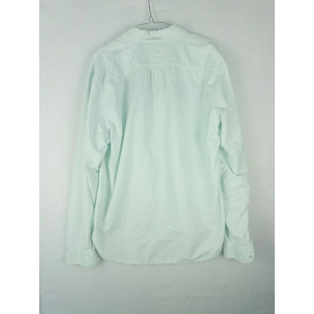 J.Crew Vintage Oxford Tailored Button Down Shirt Mens L Mint Green Preppy Coasta